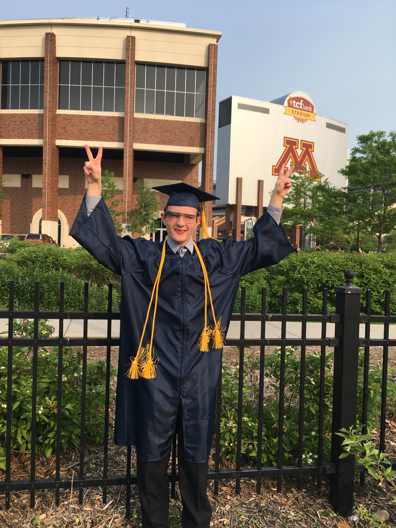 Jack Tschetter celebrating his University of Minnesota graduation